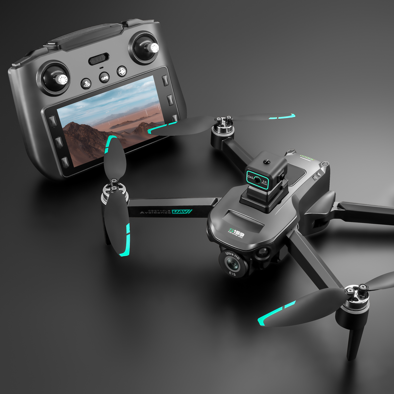 S159 GPS RC Drone 5G 8K HD Aerial Photography Dual-Camera Omnidirectional Obstacle Avoidance Drone with Screen