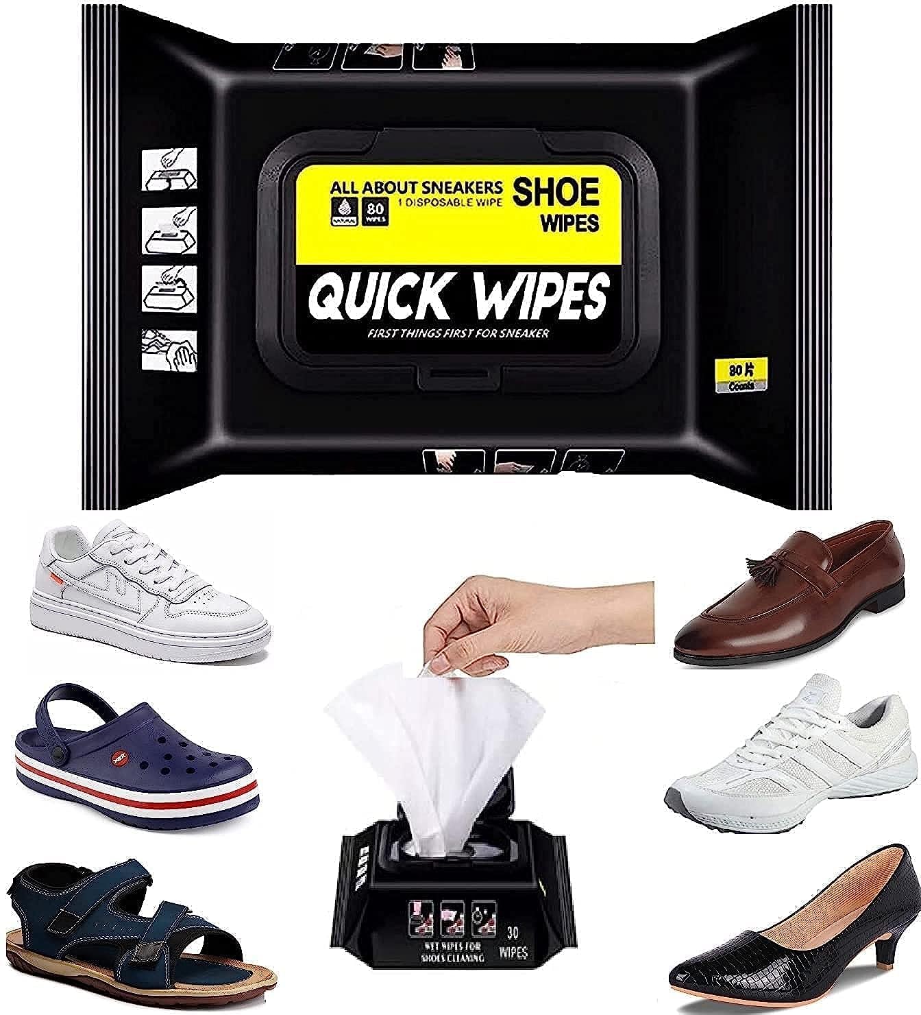 Disposable Shoe Cleaning Wipes (1 Pack of 80 Pcs)