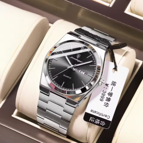 New Luxury Watch Waterproof Luminous Date Week Stainless Steel Watch Reloj Casual Business Men's Quartz Watches