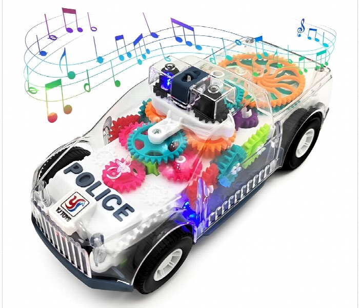 Toys Police Gear Car Transparent Toy Car