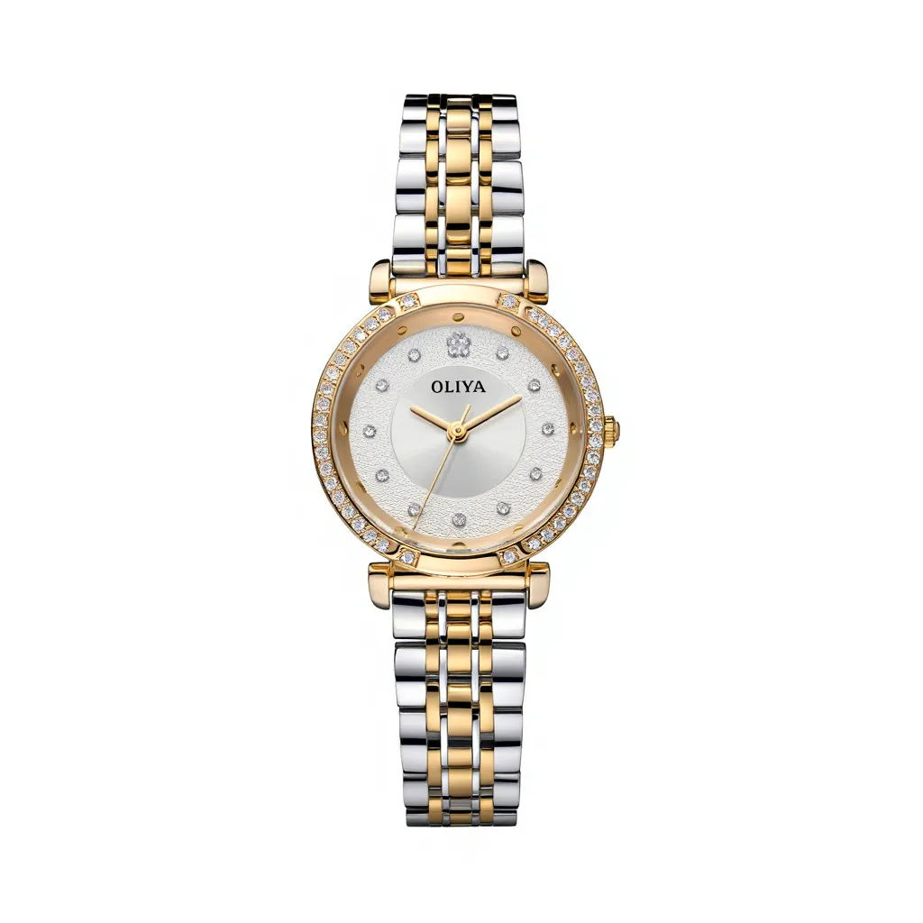 OLIYA Elegant two-tone wristwatch (silver and gold)