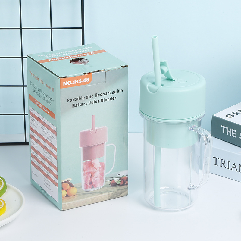 USB Electric Stainless Steel Fruit Juicer Cup Extractor Blender Juice Maker Machine Portable Juicer With Straw - 2