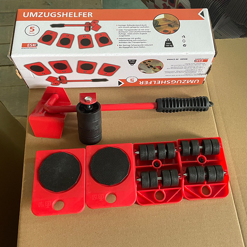 Plastic Universal Wheel Moving Artifact Roller Refrigerator Bed Heavy Object Handling 5-Piece Set