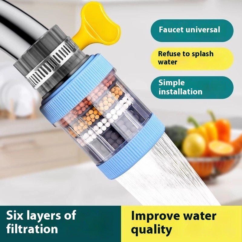 Universal Six-Layer Removable Washable Household Faucet Filter Splash-Proof Shower Water Saver Kitchen Tap Colander Strainer