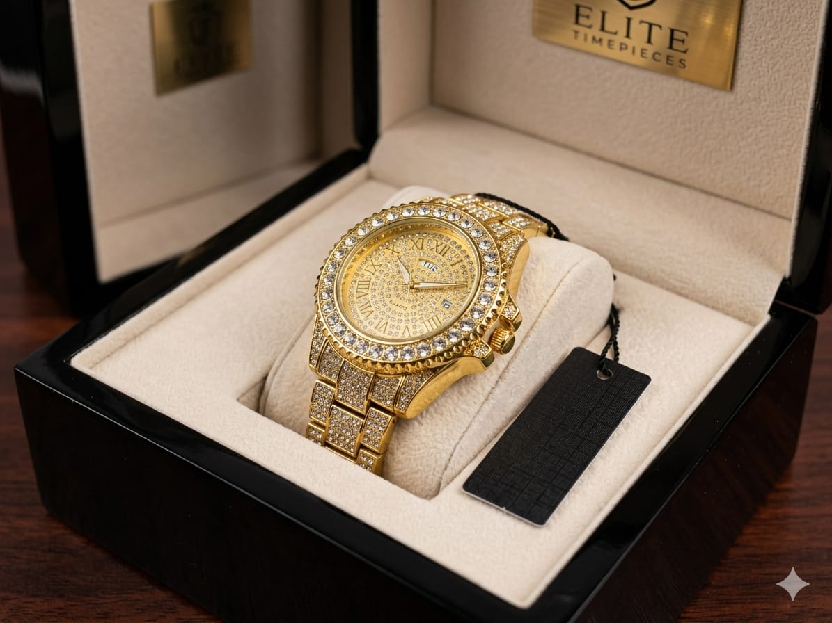 KAMRI Royal Gold Diamond Classic Watch